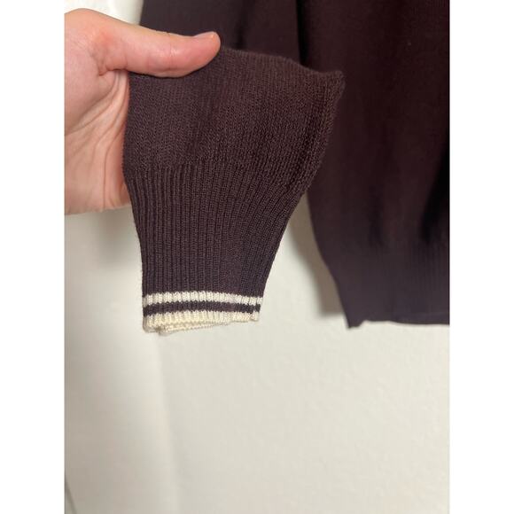 Eleventy Brown Wool Knit Collared Button Front Preppy Pullover Sweater Size M - Picture 5 of 8